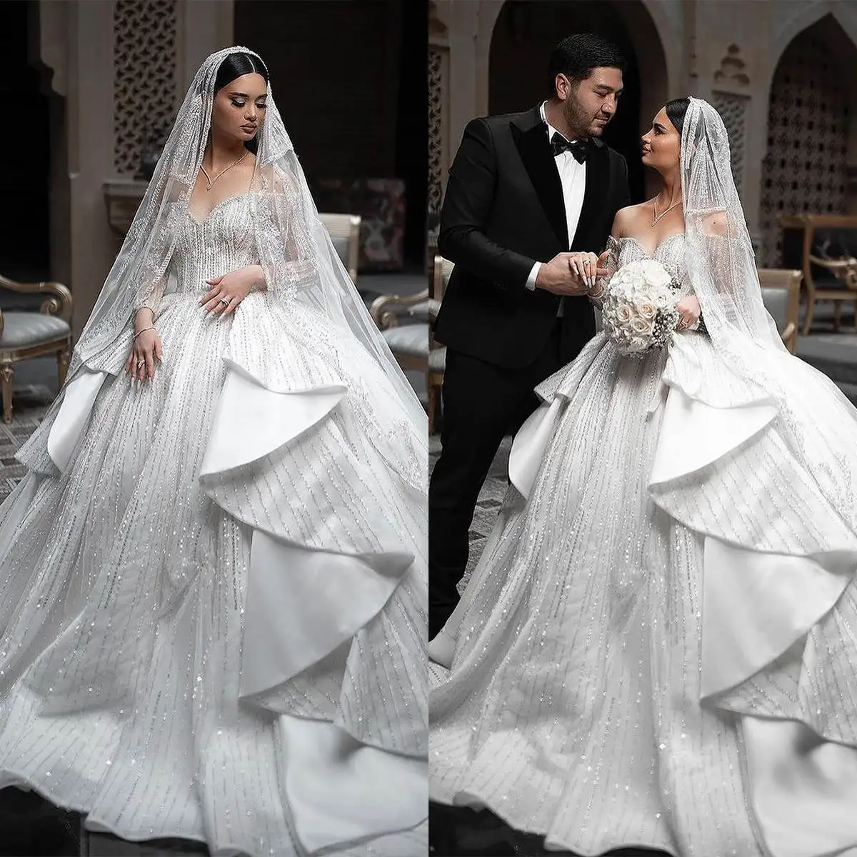 Sparkling Ball Gown Wedding Dresses Appliques Sequins Lace Bridal Gowns Big Size Strapless Vestidos De Novia Custom Size Colour
Sparkling Ball Gown Wedding Dresses Appliques Sequins Lace Bridal Gowns Big Size Strapless Vestidos De Novia Custom Size Colour