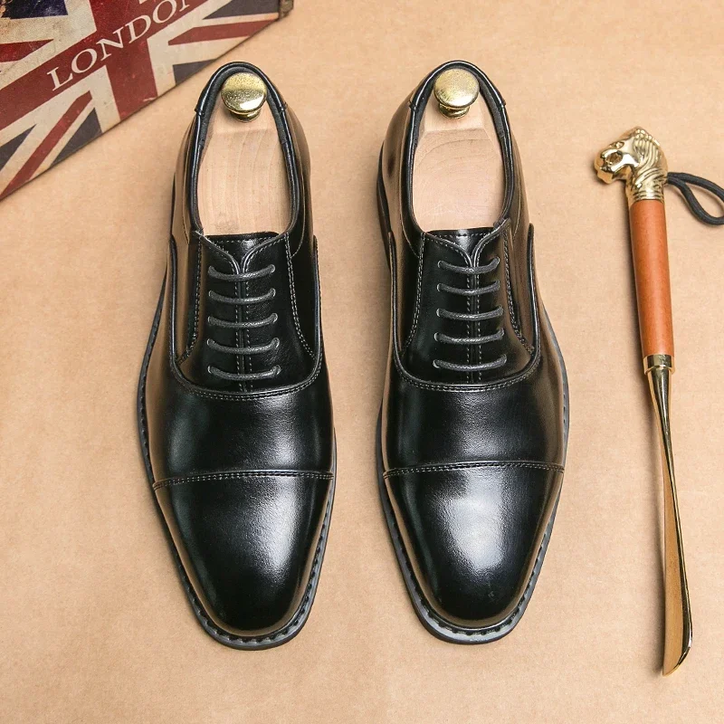 New Black Derby Shoes for Men Brown Square Toe Lace-up Business Handmade Men Dress Shoes Size 38-46 Mens Shoes
New Black Derby Shoes for Men Brown Square Toe Lace-up Business Handmade Men Dress Shoes Size 38-46 Mens Shoes