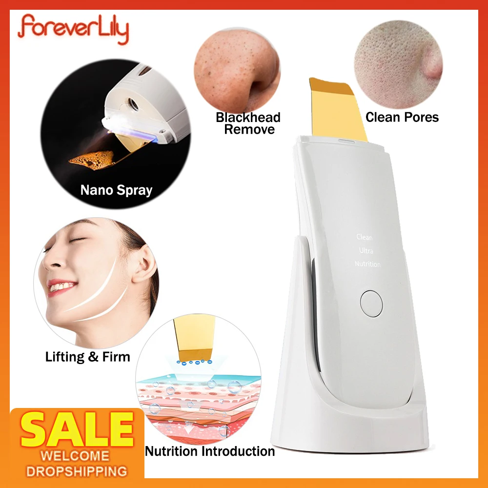 Ultrasonic Skin Scrubber Deep Face Cleaning Machine Peeling Shovel Facial Pore Blackhead Cleaner Face Skin Lifting Beauty Device
Ultrasonic Skin Scrubber Deep Face Cleaning Machine Peeling Shovel Facial Pore Blackhead Cleaner Face Skin Lifting Beauty Device