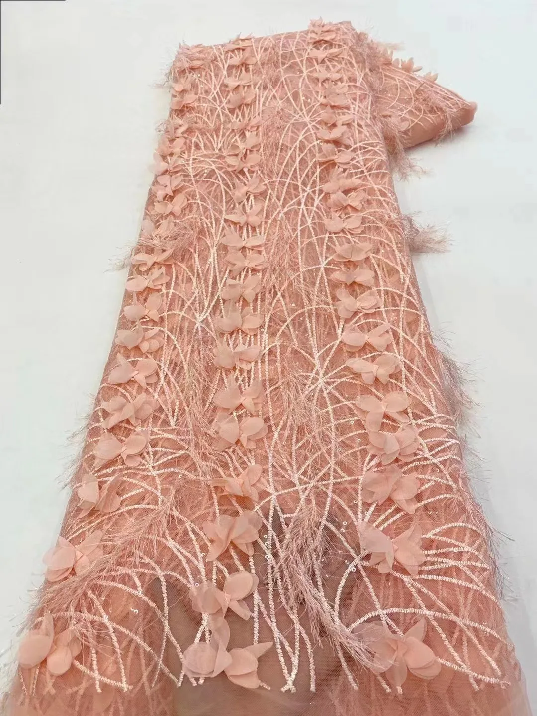 2024 High Quality 5 Yards Nigerian Sequins Tulle Lace Fabric Material For Wedding Luxury African Heavy 3D Flower Lace Fabric
2024 High Quality 5 Yards Nigerian Sequins Tulle Lace Fabric Material For Wedding Luxury African Heavy 3D Flower Lace Fabric