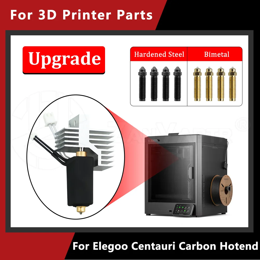 Обновленный керамический Hotend 0,2/0,4/0,6/0,8 мм для Elegoo Centauri Carbon Hotend, латунь, твердая сталь, биметаллическое сопло, детали 3D-принтера
Обновленный керамический Hotend 0,2/0,4/0,6/0,8 мм для Elegoo Centauri Carbon Hotend, латунь, твердая сталь, биметаллическое сопло, детали 3D-принтера