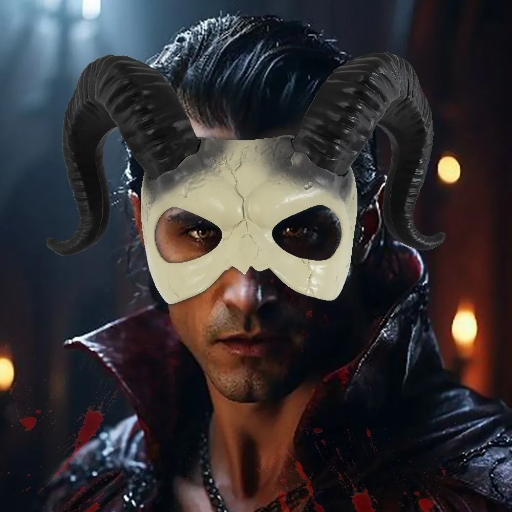 Funny Animal Halloween Mask Half Face Party Props Sheep Horn Mask Cosplay Supplies Plastic Demon Mask Men
Funny Animal Halloween Mask Half Face Party Props Sheep Horn Mask Cosplay Supplies Plastic Demon Mask Men