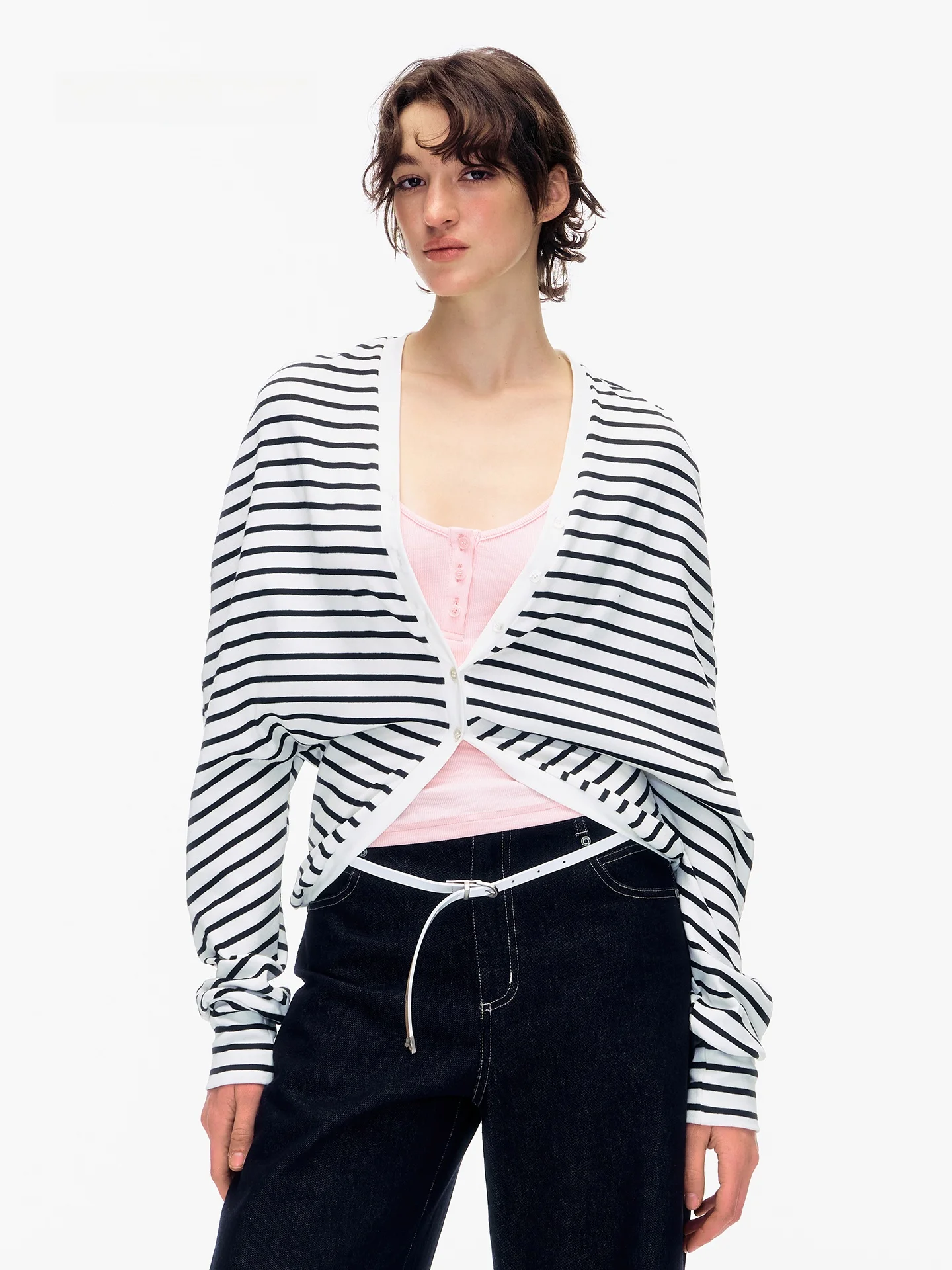 Вязаный кардиган Laid-ba в полоску с рукавами «летучая мышь», повседневный, для отдыха, с воротником-хомутом, из смесового хлопка, весенняя модная женская кофта
Вязаный кардиган Laid-ba в полоску с рукавами «летучая мышь», повседневный, для отдыха, с воротником-хомутом, из смесового хлопка, весенняя модная женская кофта