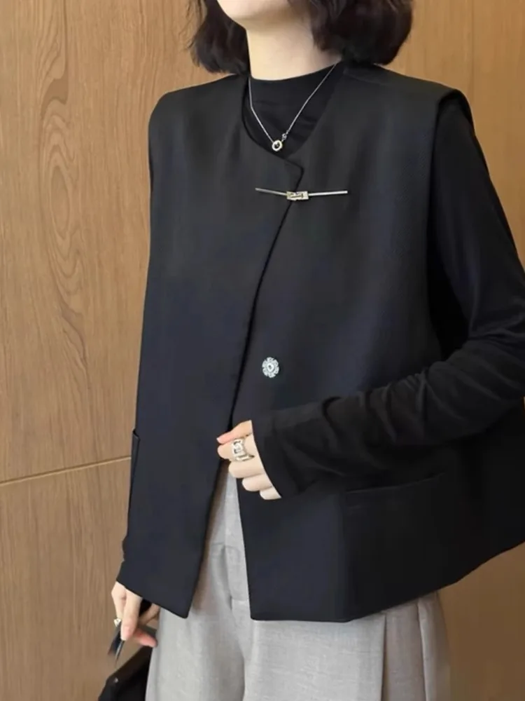 Stylish Layered Wear Sleeveless Outerwear Unique Personality Women's Fashionable Vest Open Cardigan Top Trendy Autumn 2026
Stylish Layered Wear Sleeveless Outerwear Unique Personality Women's Fashionable Vest Open Cardigan Top Trendy Autumn 2026
