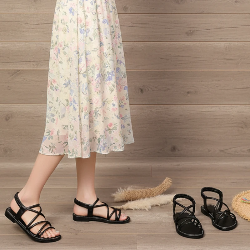 Little Girls Cross Strap Leather Sandals 2026 New Summer Kids Barefoot Beach Sandals Anti-slippery Simple Classic Party Wedding
Little Girls Cross Strap Leather Sandals 2026 New Summer Kids Barefoot Beach Sandals Anti-slippery Simple Classic Party Wedding