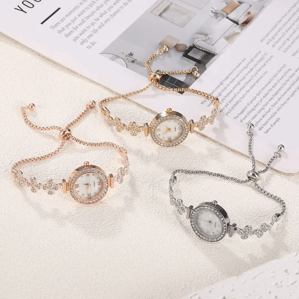 Slim Strap Ladies Quartz Watch Leaf Design Round Dial Women Quartz Watch Small Dial Pull Adjustable Rhinestone Watch Casual Wear
Slim Strap Ladies Quartz Watch Leaf Design Round Dial Women Quartz Watch Small Dial Pull Adjustable Rhinestone Watch Casual Wear