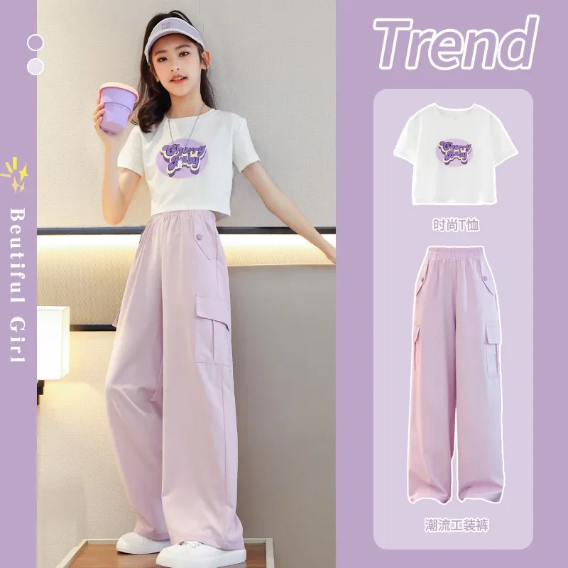 Girls' summer suits2024New Children's Short Sleeve Wide Leg Pants Internet Celebrity Stylish Summer Girls' Sports Clothing
Girls' summer suits2024New Children's Short Sleeve Wide Leg Pants Internet Celebrity Stylish Summer Girls' Sports Clothing