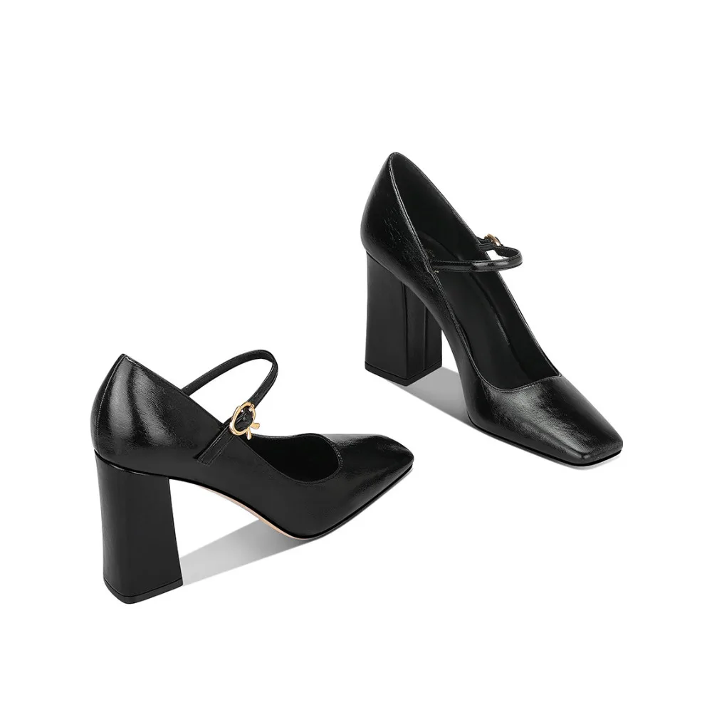 Spring New Womens Square Toe Chunky Heel Pumps Black Genuine Leather Elegant Match Dresses Daily Wear
Spring New Womens Square Toe Chunky Heel Pumps Black Genuine Leather Elegant Match Dresses Daily Wear
