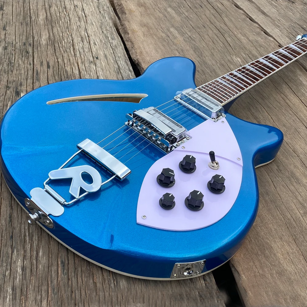 Metallic Blue Semi Hollow Body 6 String Electric Guitar 24 Frets Stainless Steel Frets, Rosewood Fretboard, Quality Guitarra
Metallic Blue Semi Hollow Body 6 String Electric Guitar 24 Frets Stainless Steel Frets, Rosewood Fretboard, Quality Guitarra