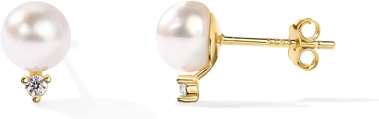 18K Gold Plated 925 Sterling Silver Post Cubic Zirconia | AAA+ Quality Handpicked Freshwater Cultured
18K Gold Plated 925 Sterling Silver Post Cubic Zirconia | AAA+ Quality Handpicked Freshwater Cultured