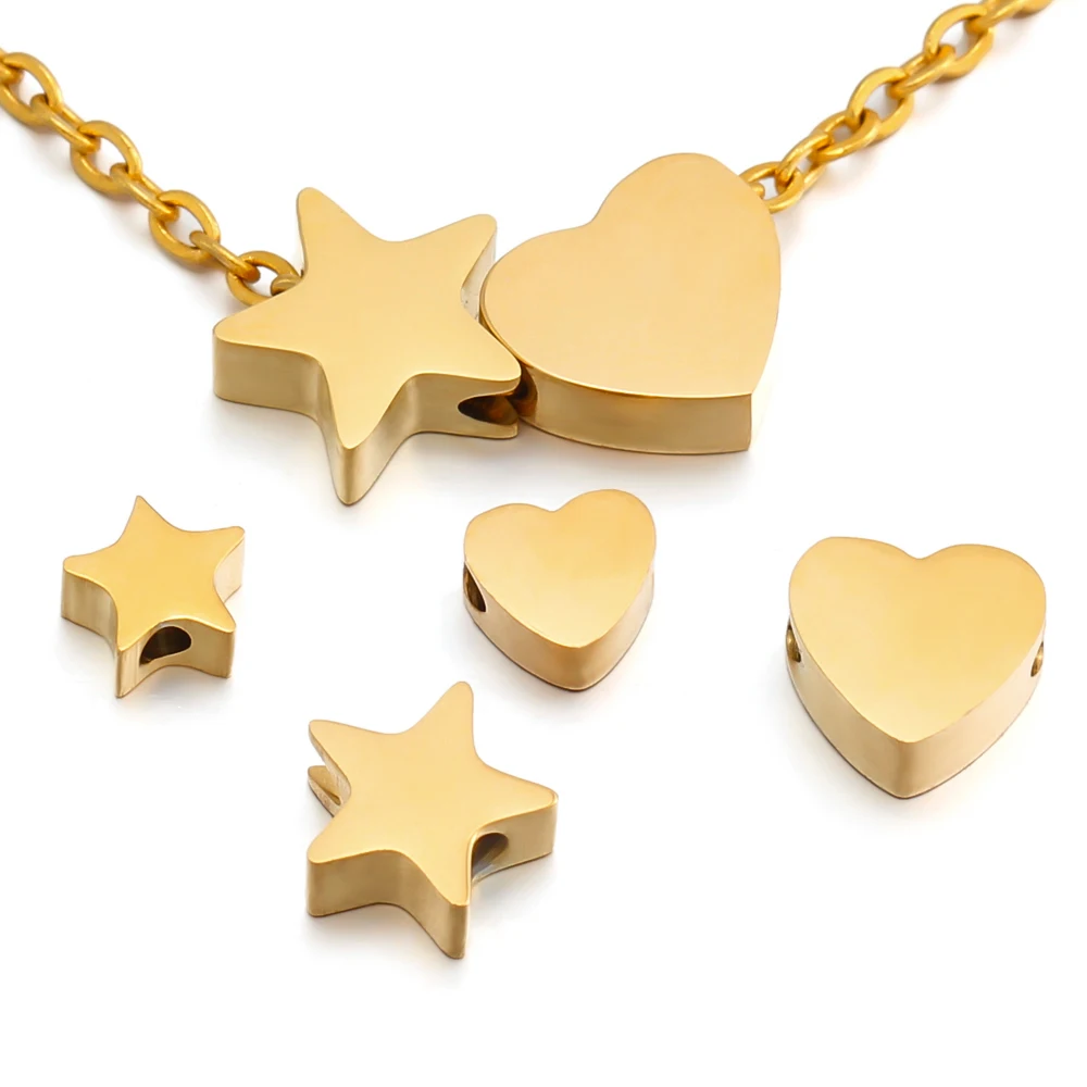 5Pcs 6/8/10mm Stainless Steel Star Heart Shape Spacer Loose Beads for Earrings Necklace Bracelets Jewelry Making Diy Supplies
5Pcs 6/8/10mm Stainless Steel Star Heart Shape Spacer Loose Beads for Earrings Necklace Bracelets Jewelry Making Diy Supplies