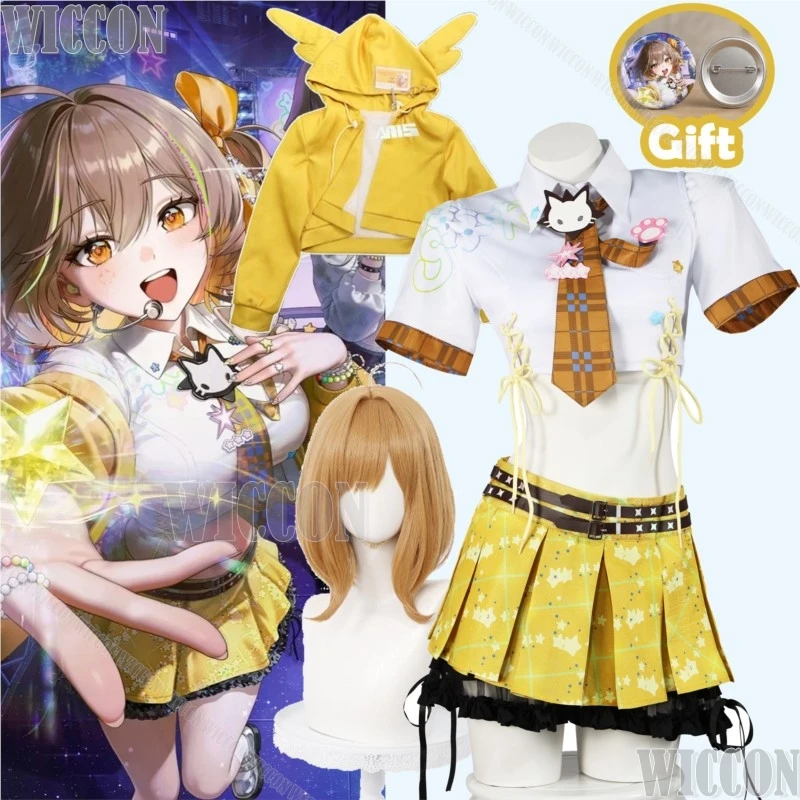 Anis T.T.STAR New Suit Goddess Game Cosplay Victory Costume Yellow Coat Mini Skirt Shirt Brown Wig Woman Idol Clothes Halloween
Anis T.T.STAR New Suit Goddess Game Cosplay Victory Costume Yellow Coat Mini Skirt Shirt Brown Wig Woman Idol Clothes Halloween
