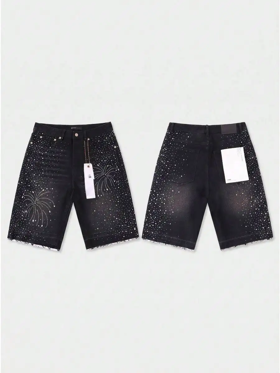 Mens Vintage Washed Denim Shorts With Rhinestone Firework Embroidery Casual Streetwear
Mens Vintage Washed Denim Shorts With Rhinestone Firework Embroidery Casual Streetwear