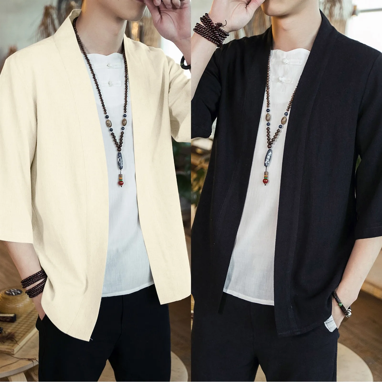 2024 Summer Men's Kimono Cardigan Outerwear Coats Fashion Streetwear Short Loose Males Jackets Casual Overcoat Breathable Tops
2024 Summer Men's Kimono Cardigan Outerwear Coats Fashion Streetwear Short Loose Males Jackets Casual Overcoat Breathable Tops