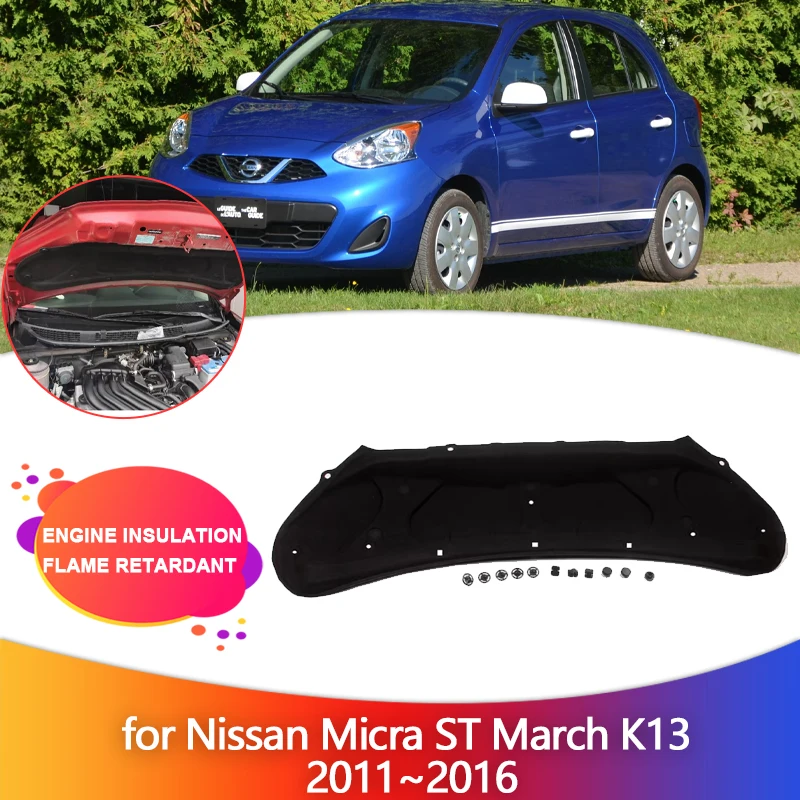 Car Engine Insulation Mat for Nissan Micra ST March K13 2011~2016 Hood Heat Sound Cotton Pad Soundproof Cover Part Accessories
Car Engine Insulation Mat for Nissan Micra ST March K13 2011~2016 Hood Heat Sound Cotton Pad Soundproof Cover Part Accessories