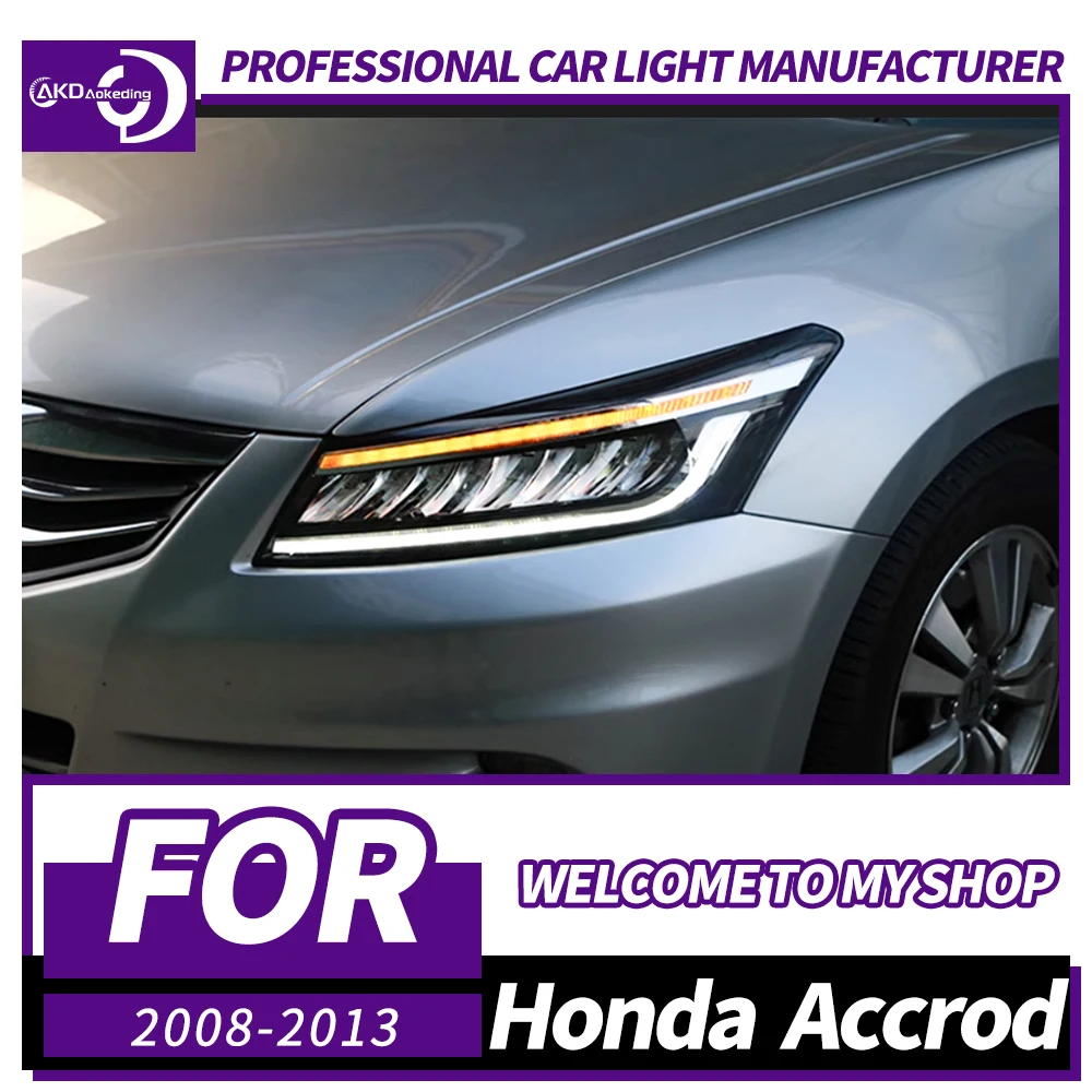 Фара AKD для Honda Accord 8th LED Фара 2008-2013 Фары Accord DRL Указатель поворота Дальнего света Объектив проектора Angel Eye
Фара AKD для Honda Accord 8th LED Фара 2008-2013 Фары Accord DRL Указатель поворота Дальнего света Объектив проектора Angel Eye