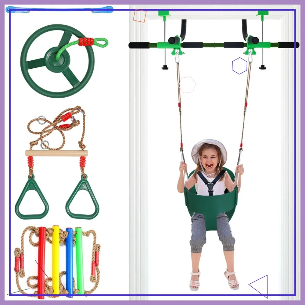 Multi-Function Doorway Gym: Kids Swing & Adult Pull Up Bar, Fits 24.41-30.51'' W x 3.94-6.69'' Thick
Multi-Function Doorway Gym: Kids Swing & Adult Pull Up Bar, Fits 24.41-30.51'' W x 3.94-6.69'' Thick