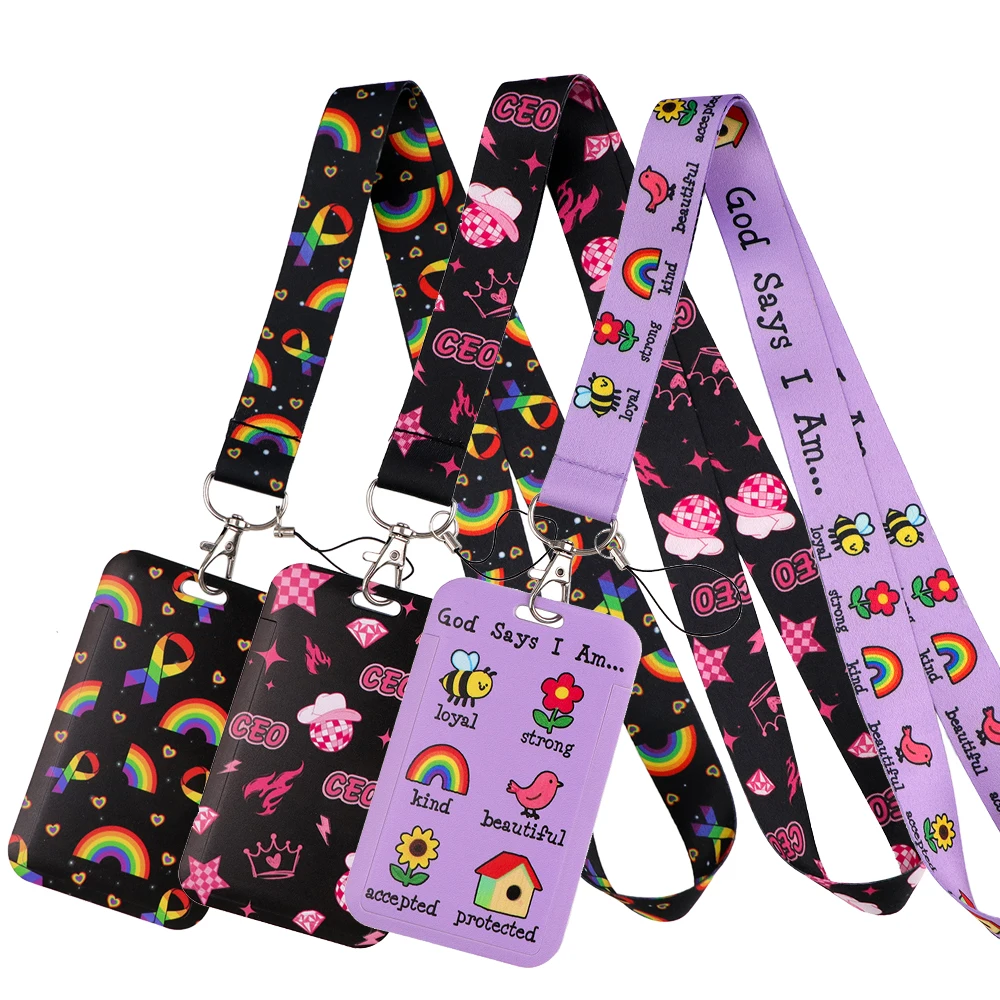 LX1622 Cute Rainbow Lanyard For Keys Chain ID Credit Card Cover Pass Girls Mobile Phone Charm Neck Straps Badge Holder Key Ring
LX1622 Cute Rainbow Lanyard For Keys Chain ID Credit Card Cover Pass Girls Mobile Phone Charm Neck Straps Badge Holder Key Ring
