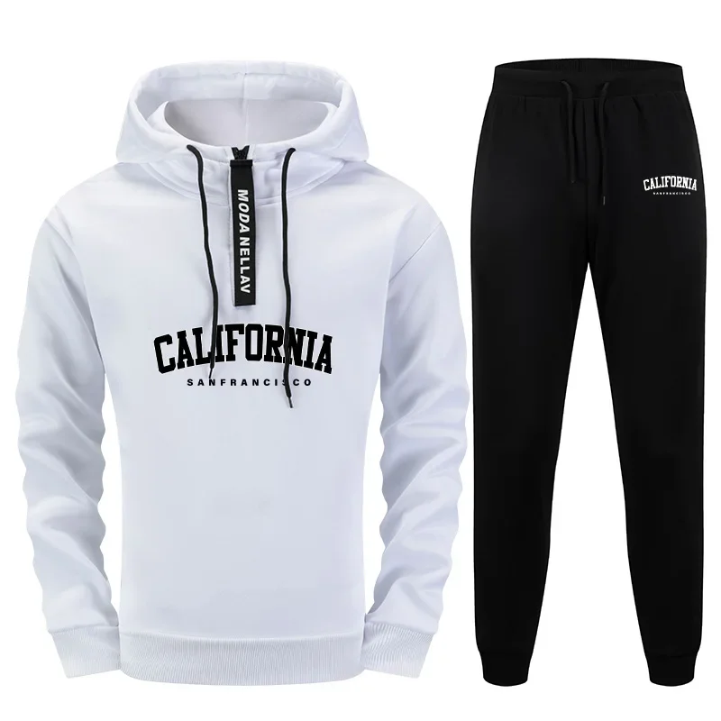 High Quality Half-zip Sweatshirt Black Jogger Pants Casual Sportswear California Fashion Print Hoodie Sweatpants Men's Tracksuit
High Quality Half-zip Sweatshirt Black Jogger Pants Casual Sportswear California Fashion Print Hoodie Sweatpants Men's Tracksuit