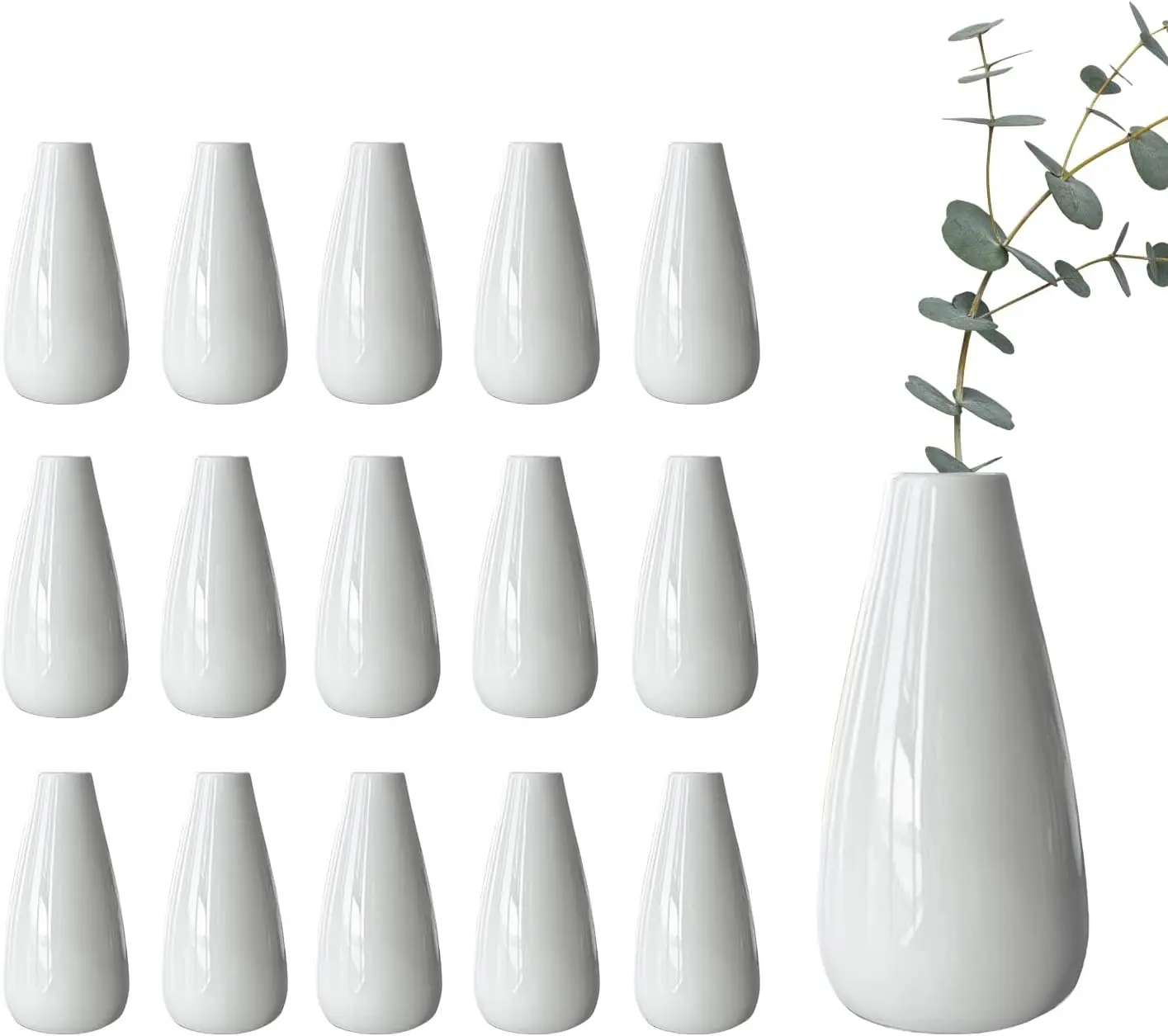 Modern White Ceramic Vase Set of 16 for Living Room Bedroom 5.1'' Minimalist Fresh Flower Vases for Home Decor Office Fi
Modern White Ceramic Vase Set of 16 for Living Room Bedroom 5.1'' Minimalist Fresh Flower Vases for Home Decor Office Fi