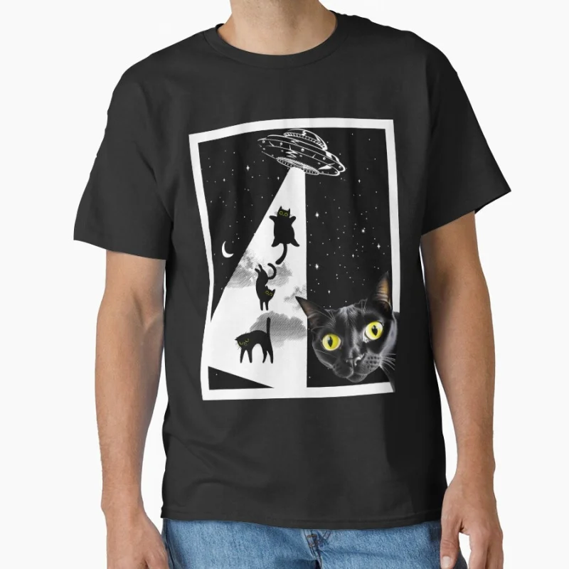 Funny Cats With Alien UFO Spaceship 100% cotton printed t shirt for cat lover large size Adult tops S-6XL
Funny Cats With Alien UFO Spaceship 100% cotton printed t shirt for cat lover large size Adult tops S-6XL