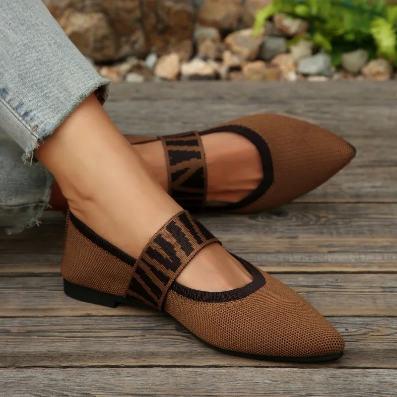 Knitted summer women's flat shoes - Elegant ballet flat shoes - Casual striped strap pointed toe loafers - Women's large size
Knitted summer women's flat shoes - Elegant ballet flat shoes - Casual striped strap pointed toe loafers - Women's large size