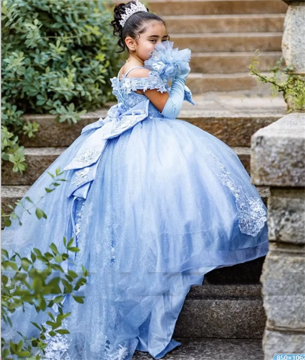 Luxury Light Blue Flower Girls Dress For Weddings Applique Bow Birthday Prom Party Formal Event Communion Gown
Luxury Light Blue Flower Girls Dress For Weddings Applique Bow Birthday Prom Party Formal Event Communion Gown