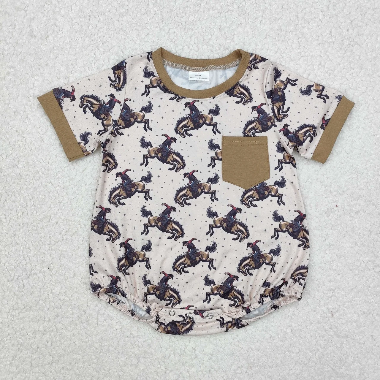 Wholesale Baby Boy Western Short Sleeves Pocket Children Coverall Newborn Bodysuit Kids Toddler Horse Buttons Bubble Romper
Wholesale Baby Boy Western Short Sleeves Pocket Children Coverall Newborn Bodysuit Kids Toddler Horse Buttons Bubble Romper