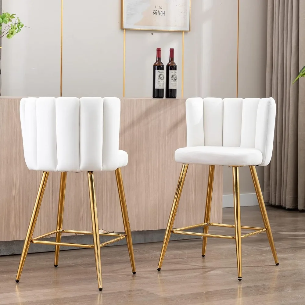 26'' Gold Bar Stools Set of 2 Velvet Counter Height Chairs with Back Upholstered Kitchen Stools Modern Barstools for Br
26'' Gold Bar Stools Set of 2 Velvet Counter Height Chairs with Back Upholstered Kitchen Stools Modern Barstools for Br