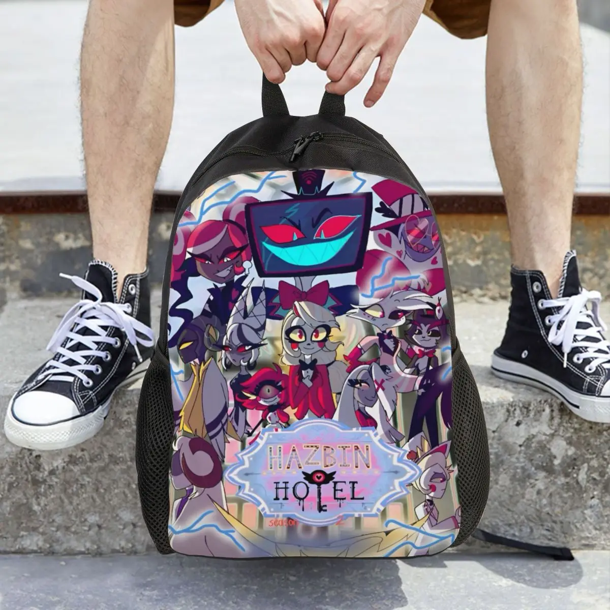 Hazbins Hotels Alastor Anime Cool Backpack Outdoor High School Hiking Travel Daypack for Men Women Laptop Canvas Bags
Hazbins Hotels Alastor Anime Cool Backpack Outdoor High School Hiking Travel Daypack for Men Women Laptop Canvas Bags