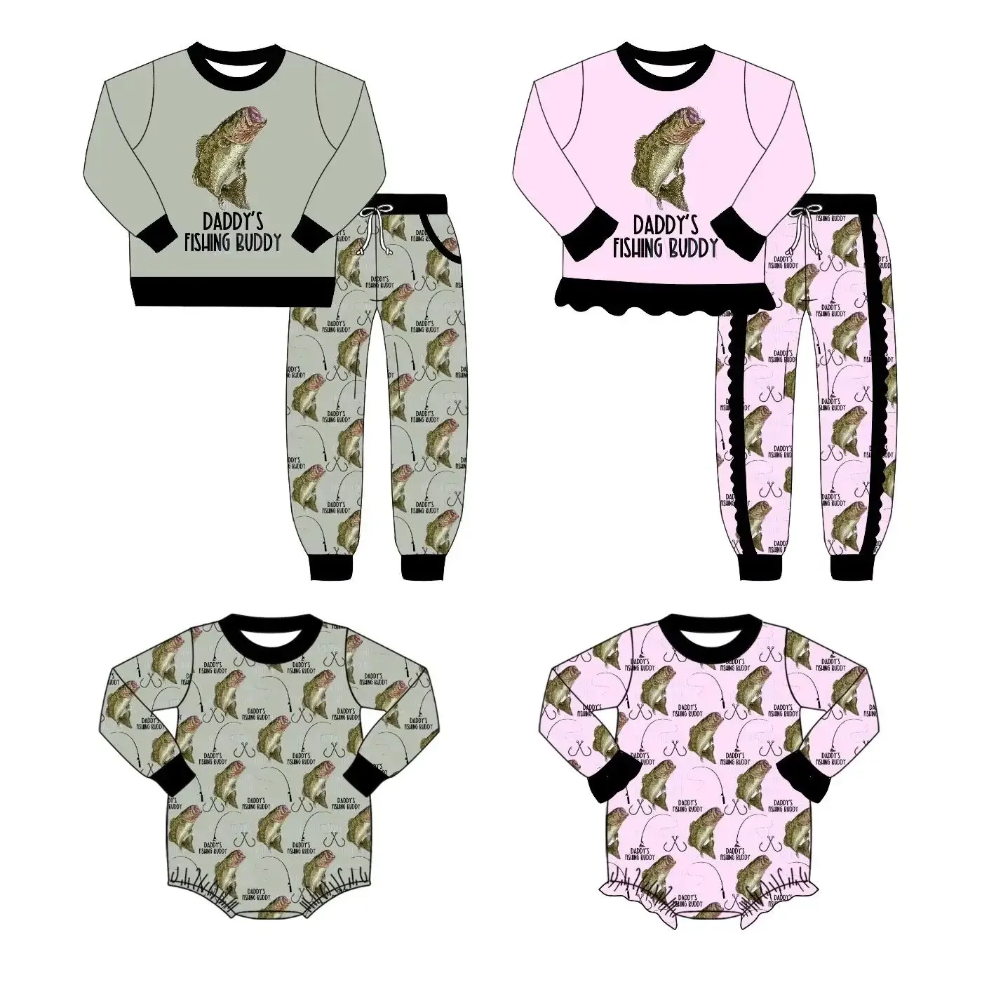 Boutique Kids New Long-sleeved Lace Fish Letter Print Trousers Girls Boys Baby Long-sleeved Stretch Jumpsuit
Boutique Kids New Long-sleeved Lace Fish Letter Print Trousers Girls Boys Baby Long-sleeved Stretch Jumpsuit