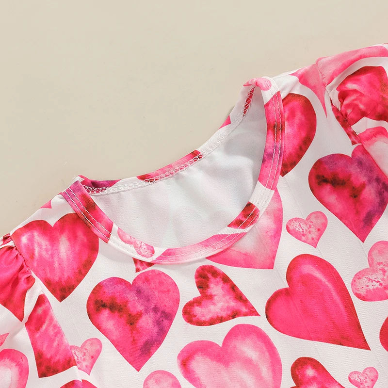 Girls Short Sleeve Crew Neck Floral Print Summer Dress Clothes for Casual Daily Wear Kids Fashion Dress with Heart Pattern
Girls Short Sleeve Crew Neck Floral Print Summer Dress Clothes for Casual Daily Wear Kids Fashion Dress with Heart Pattern