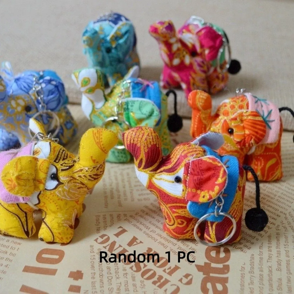 National Thai Fabric Elephant Keychain Handmade Cartoon Plush Pendant DIY Animal Ganesha Keychain Car Key Ring
National Thai Fabric Elephant Keychain Handmade Cartoon Plush Pendant DIY Animal Ganesha Keychain Car Key Ring