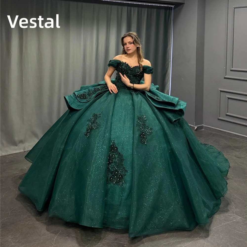 Dark Green Princess Quinceañera Dress Formal Off the Shoulder Ball Gown Sweet 16 Prom Gown Customized
Dark Green Princess Quinceañera Dress Formal Off the Shoulder Ball Gown Sweet 16 Prom Gown Customized