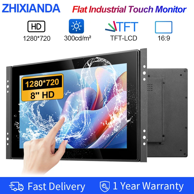 8 Inch 1280*720 Widescreen Panel Waterproof Open Frame Touch Screen Monitor VESA Mount Industrial LCD Display HDMI VGA BNC AV
8 Inch 1280*720 Widescreen Panel Waterproof Open Frame Touch Screen Monitor VESA Mount Industrial LCD Display HDMI VGA BNC AV