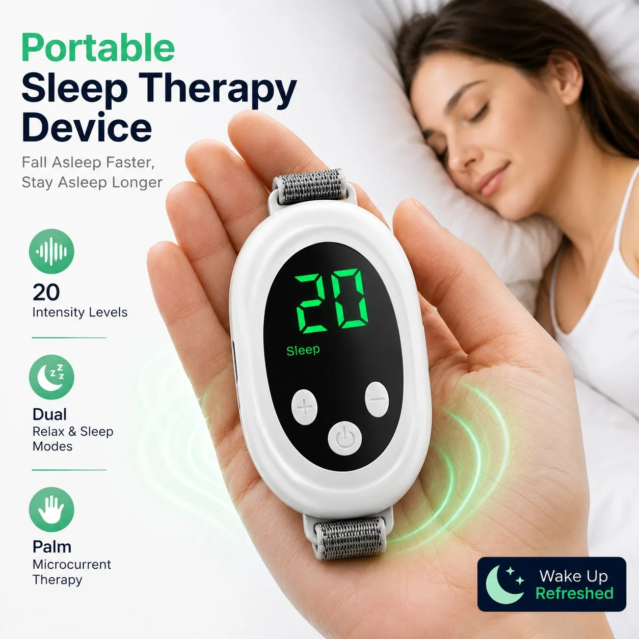 Home EMS Sleep Aid Device Microcurrent Sleep Aid Machine Sleep Instrument for Insomnia Stress Anxiety Relief Palm Pulse Massager
Home EMS Sleep Aid Device Microcurrent Sleep Aid Machine Sleep Instrument for Insomnia Stress Anxiety Relief Palm Pulse Massager