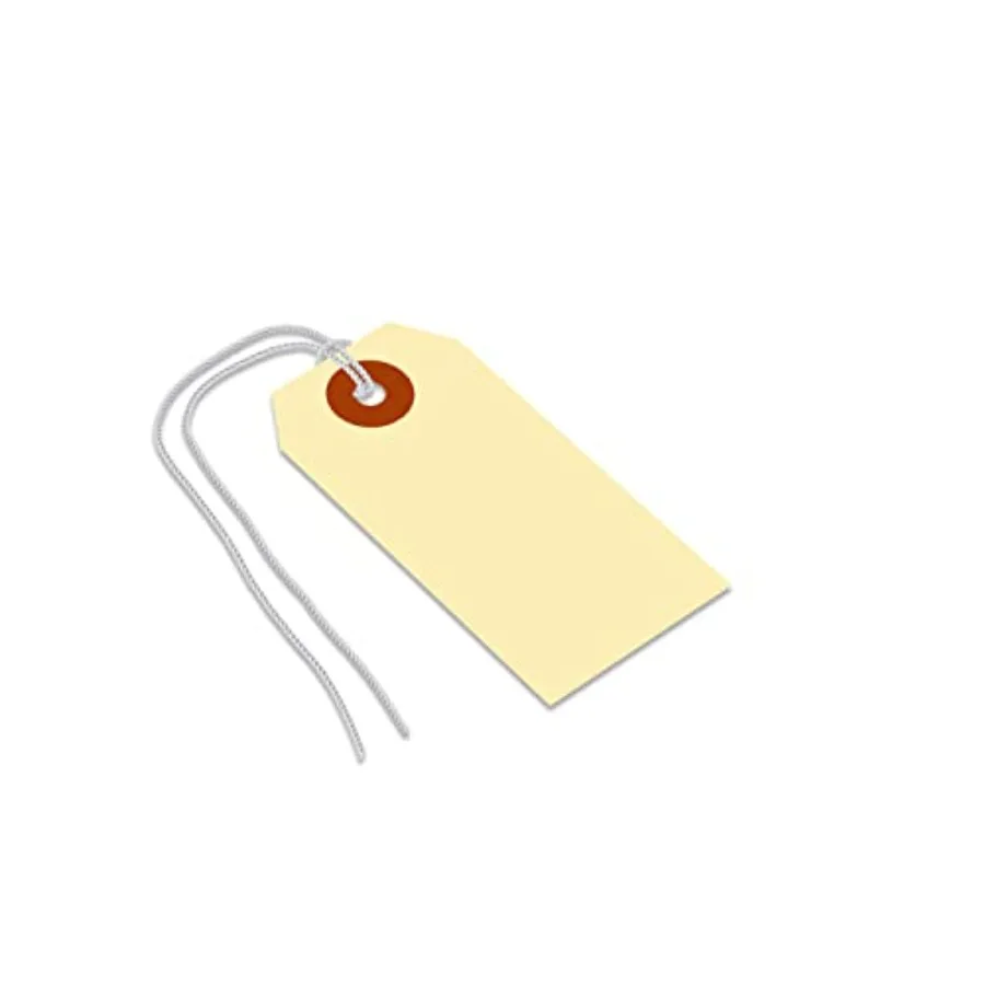 Blank Shipping Tags with Preattached, Size-2, Pack of 1000, 10pt thick Manila Cardstock Tag, 3.25 x 1.625 inch Paper Hang Tags
Blank Shipping Tags with Preattached, Size-2, Pack of 1000, 10pt thick Manila Cardstock Tag, 3.25 x 1.625 inch Paper Hang Tags