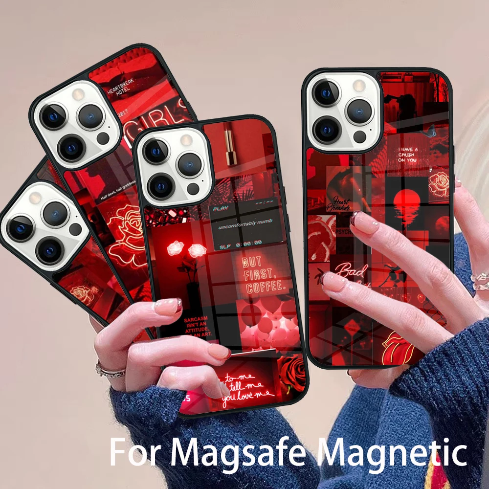 Red Aesthetic Collage Phone Case Magesafe Magnetic Wireless Charge Cover For IPhone 16 11 12 13 14 15 Pro Max Plus Mini
Red Aesthetic Collage Phone Case Magesafe Magnetic Wireless Charge Cover For IPhone 16 11 12 13 14 15 Pro Max Plus Mini