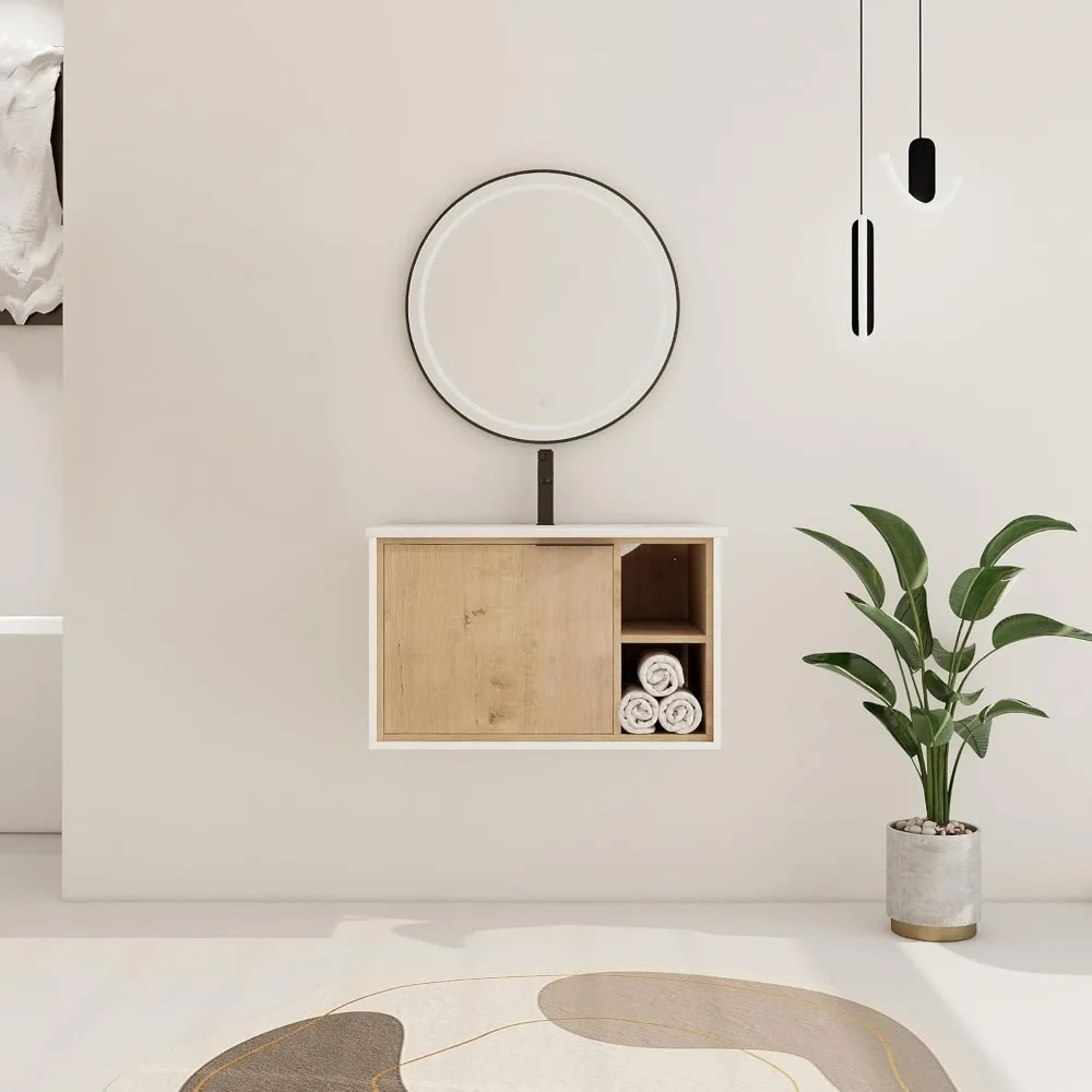 30" Bathroom Vanity with Sink, 30 Inch Floating Bathroom Vanity, Bathroom Vanity Combo with Ceramic Sink with Shelves and Doors
30" Bathroom Vanity with Sink, 30 Inch Floating Bathroom Vanity, Bathroom Vanity Combo with Ceramic Sink with Shelves and Doors