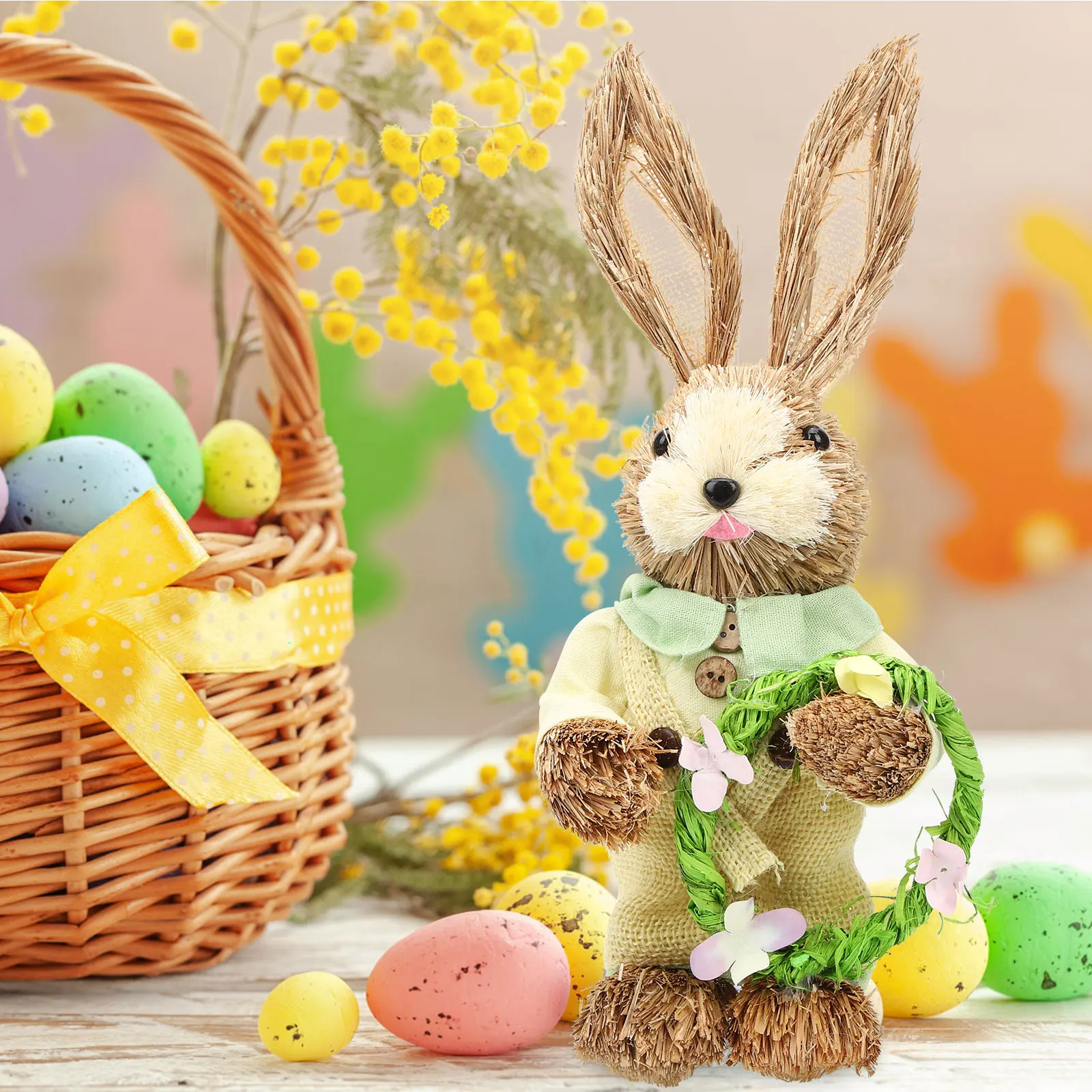 2pcs Rabbit Figurine Statue Decor Easter Bunny Easter Straw Woven Rabbit Decor Bunny Figurine Outdoor Standing Cartoon
2pcs Rabbit Figurine Statue Decor Easter Bunny Easter Straw Woven Rabbit Decor Bunny Figurine Outdoor Standing Cartoon