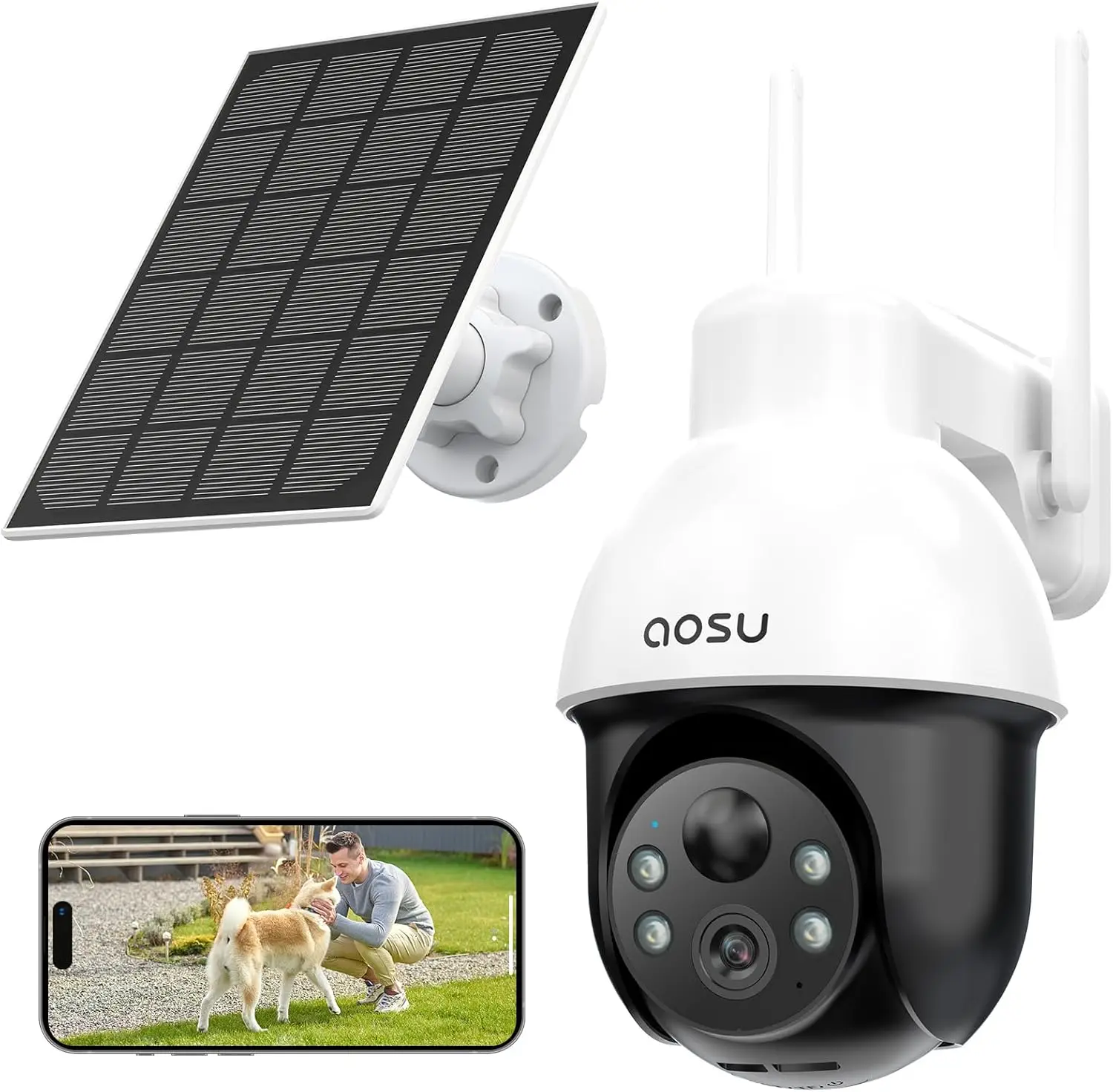 Wireless Outdoor Solar Security Camera, 3K/5MP Battery WiFi, PTZ Auto Tracking, Human/Vehicle Detection, Night Vision
Wireless Outdoor Solar Security Camera, 3K/5MP Battery WiFi, PTZ Auto Tracking, Human/Vehicle Detection, Night Vision