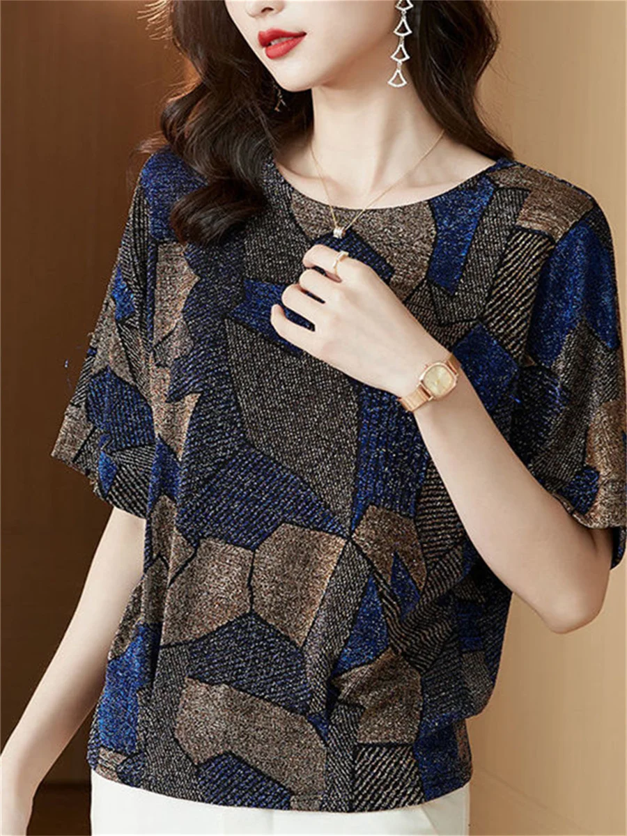 4XL Women Spring Summer Blouses Shirts Lady Fashion Casual Short Sleeve O-Neck Sequins Printing Blusas Tops TT2135
4XL Women Spring Summer Blouses Shirts Lady Fashion Casual Short Sleeve O-Neck Sequins Printing Blusas Tops TT2135