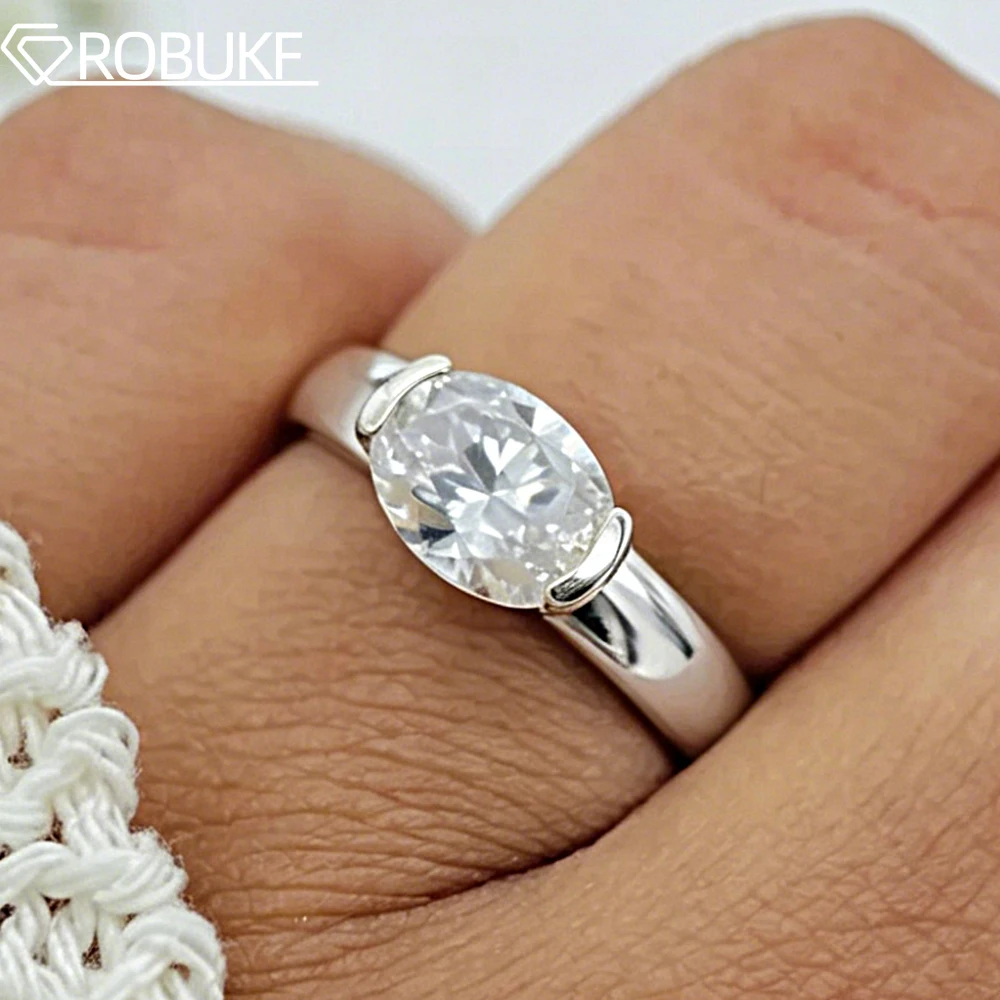 East West 1.5CT Oval Cut Moissanite Rings for Women Half Bezel Setting Solitaire Diamond Wedding Ring S925 Silver Jewelry Gifts
East West 1.5CT Oval Cut Moissanite Rings for Women Half Bezel Setting Solitaire Diamond Wedding Ring S925 Silver Jewelry Gifts