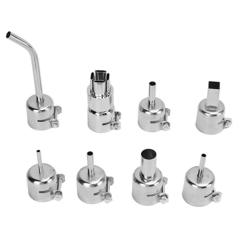 8PCS Silver Hot Air Gun Nozzle Kit No Leakage Good Compatibility Nozzles For Metal Welding
8PCS Silver Hot Air Gun Nozzle Kit No Leakage Good Compatibility Nozzles For Metal Welding
