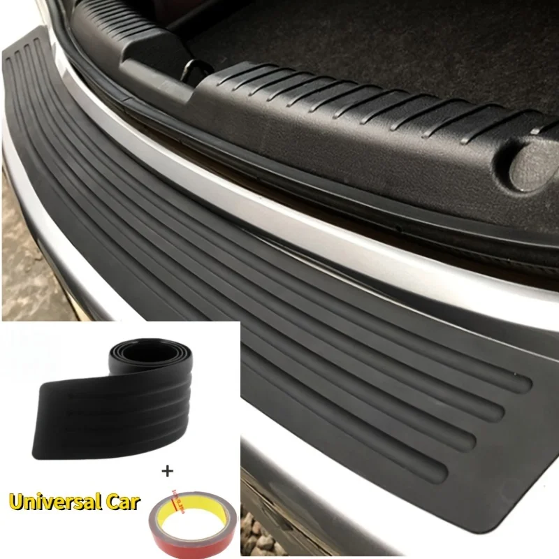 Automotive universal rear bumper sticker, designed to protect the front edge of the carriage with rubber strips
Automotive universal rear bumper sticker, designed to protect the front edge of the carriage with rubber strips