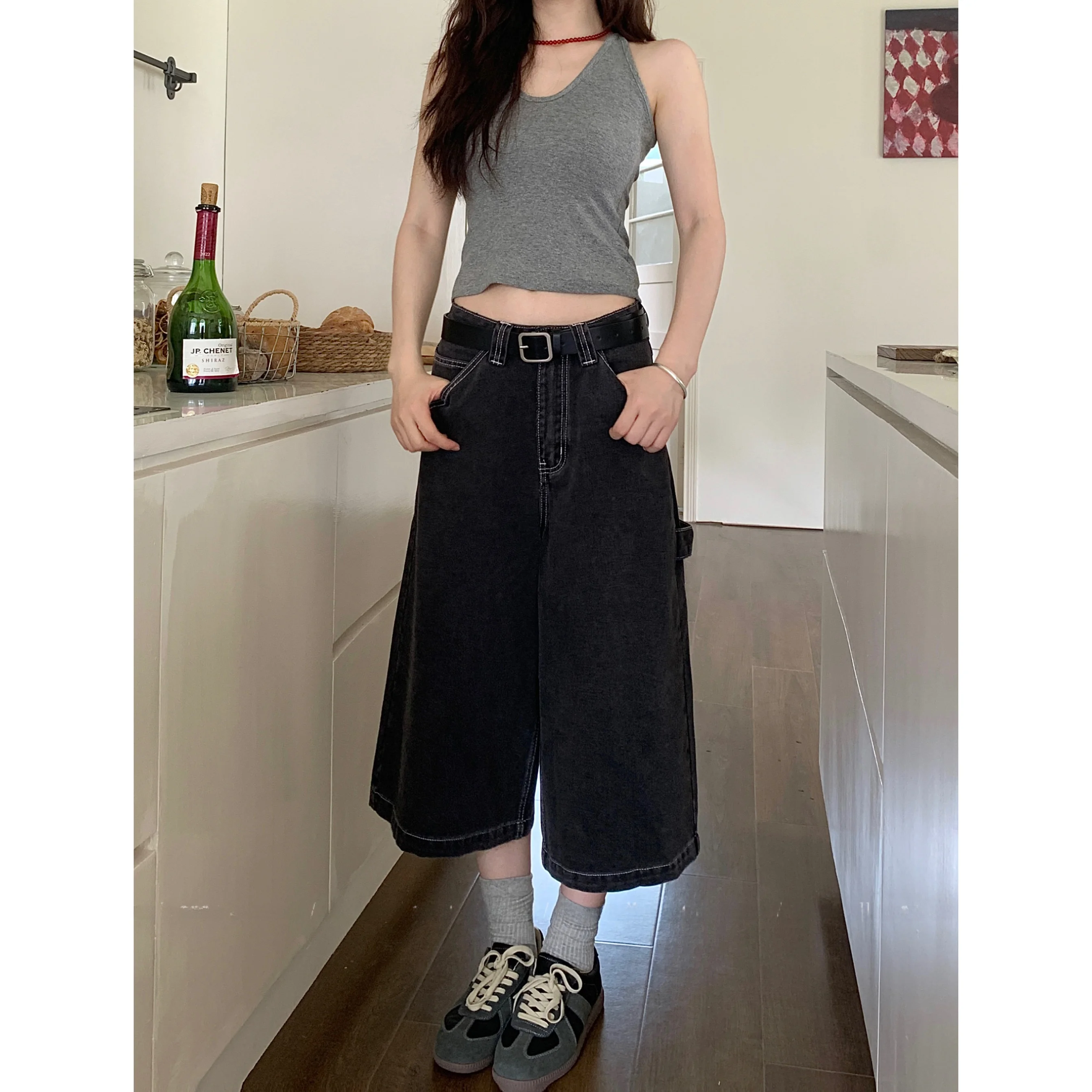Sosomall American Retro High Waist Skinny Jeans Women's Straight Leg Cut-off Trousers with Stitching Design Cotton Stretch Denim
Sosomall American Retro High Waist Skinny Jeans Women's Straight Leg Cut-off Trousers with Stitching Design Cotton Stretch Denim