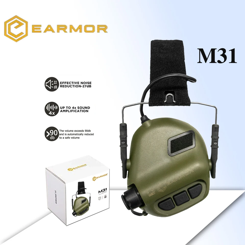 EARMOR MOD4 Tactical M31 Headset Shooting Noise Canceling Headphone Hearing Protector - Foliage Green
EARMOR MOD4 Tactical M31 Headset Shooting Noise Canceling Headphone Hearing Protector - Foliage Green
