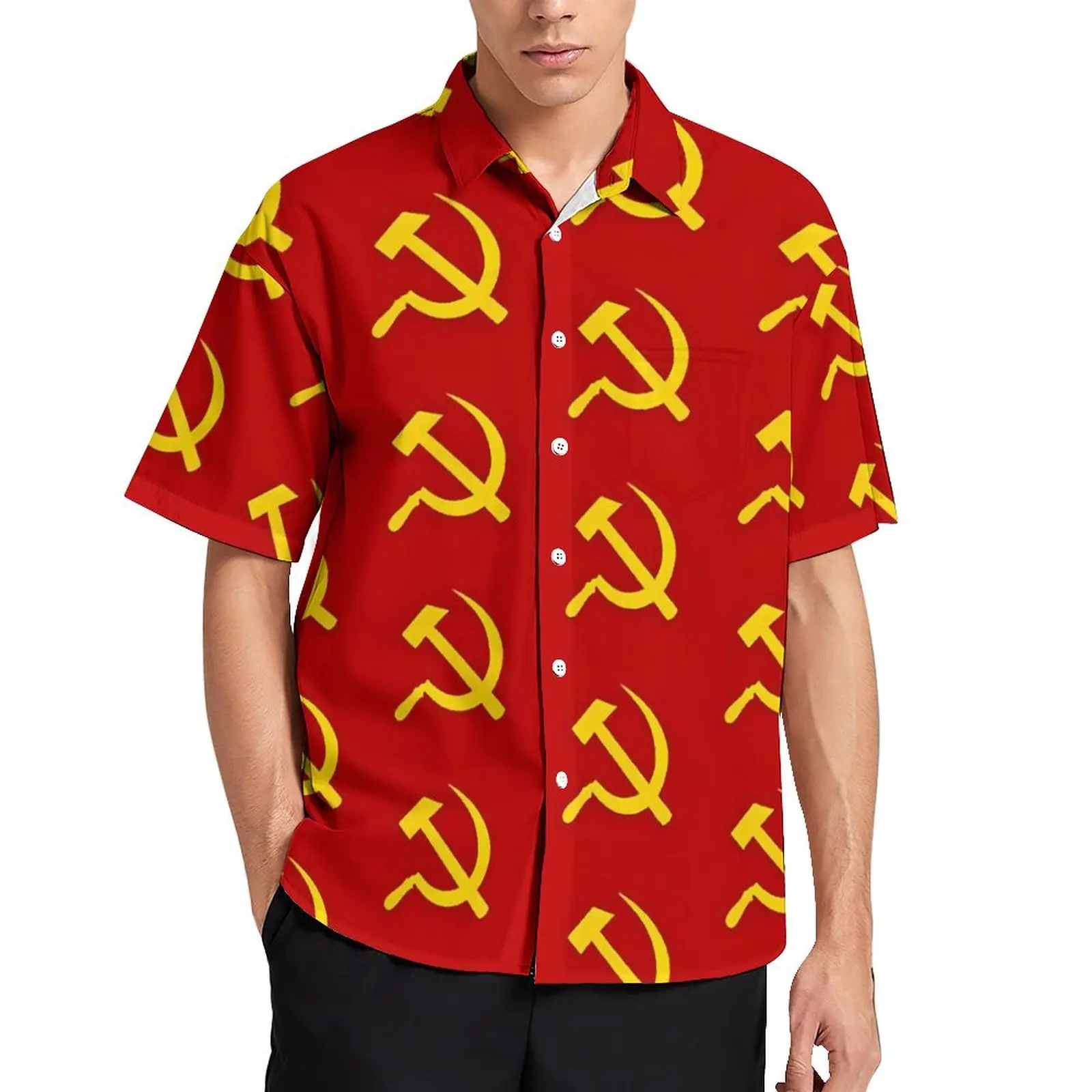 CCCT Yellow Red USSR Vacation Shirt Men Hammer and Sickle Russian Soviet Flag Vintage Casual Shirts Hawaiian Oversized Blouses
CCCT Yellow Red USSR Vacation Shirt Men Hammer and Sickle Russian Soviet Flag Vintage Casual Shirts Hawaiian Oversized Blouses
