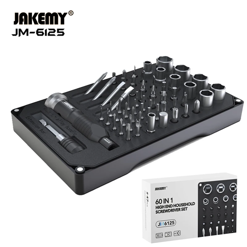 60 in 1 Precision Screwdriver Set for Phone Game Console Household Repair Tool Kit Magnetic Torx Hex Screw Driver Bits JM-6125
60 in 1 Precision Screwdriver Set for Phone Game Console Household Repair Tool Kit Magnetic Torx Hex Screw Driver Bits JM-6125