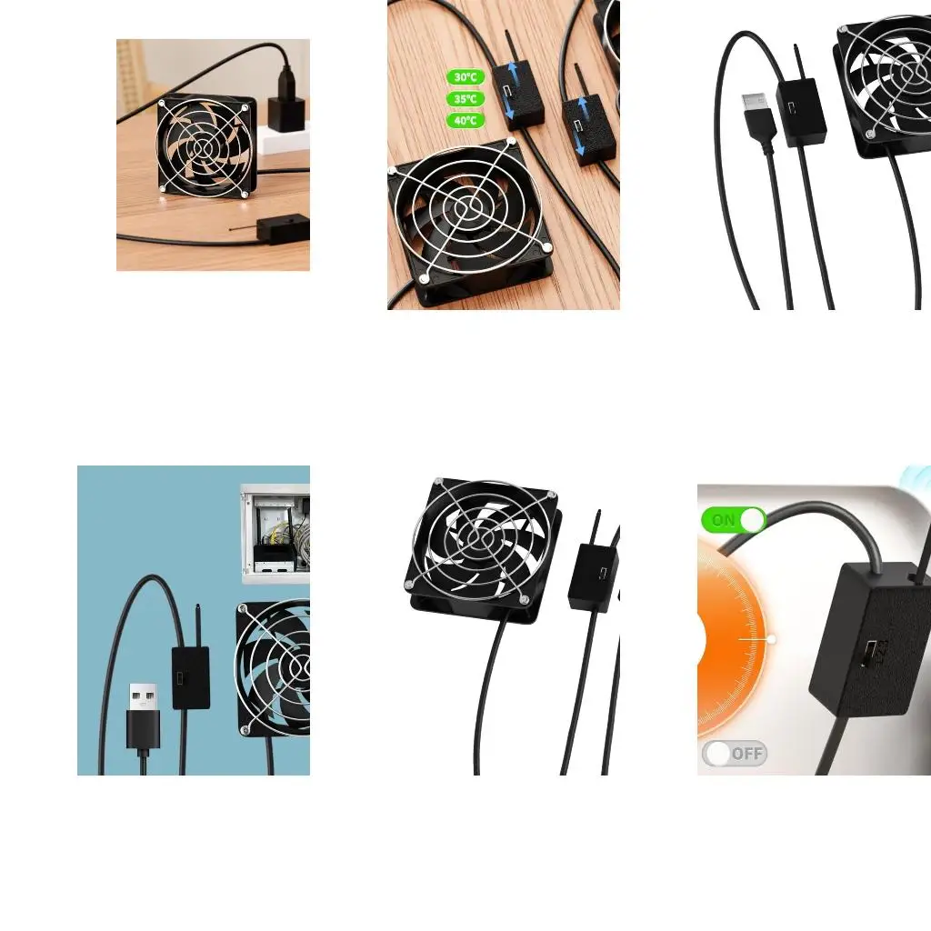 USB Powered Temperature Control Cooling Fan 3 Speed Adjustable Thermostat 8x8cm A4WF 
USB Powered Temperature Control Cooling Fan 3 Speed Adjustable Thermostat 8x8cm A4WF